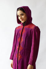 Irving Posluns Hooded Suede Coat XS
