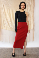 Ribbed Knit Slit Skirt XS/S