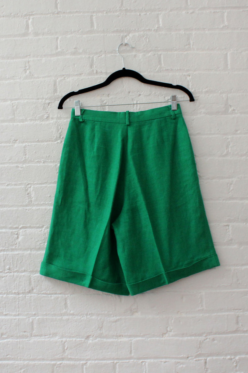 Ultra Green Linen Shorts S