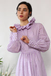 Orchid Gingham Ruffle Dress w/ Apron S