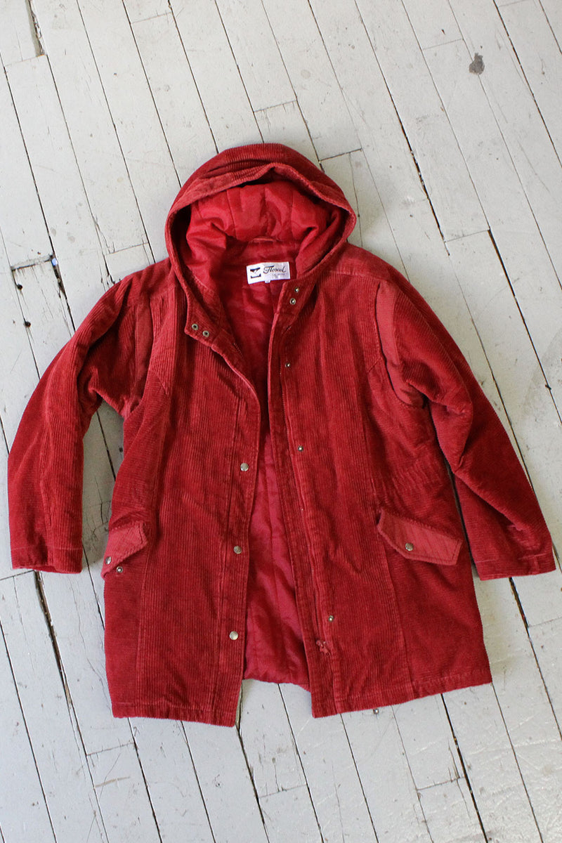 Maroon Corduroy Parka S/M