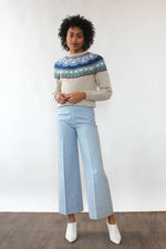 Sky Blue Flared Trousers S