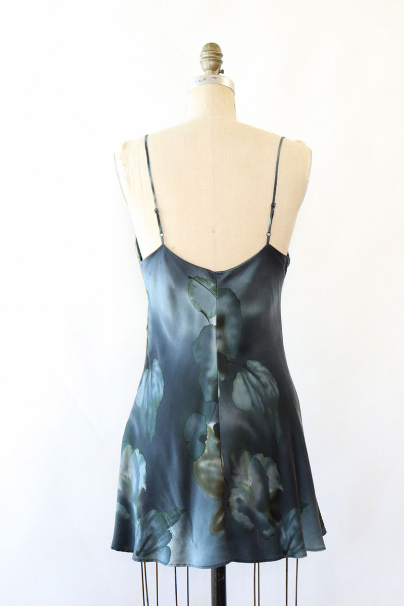 Inky Watercolor Silk Slip M