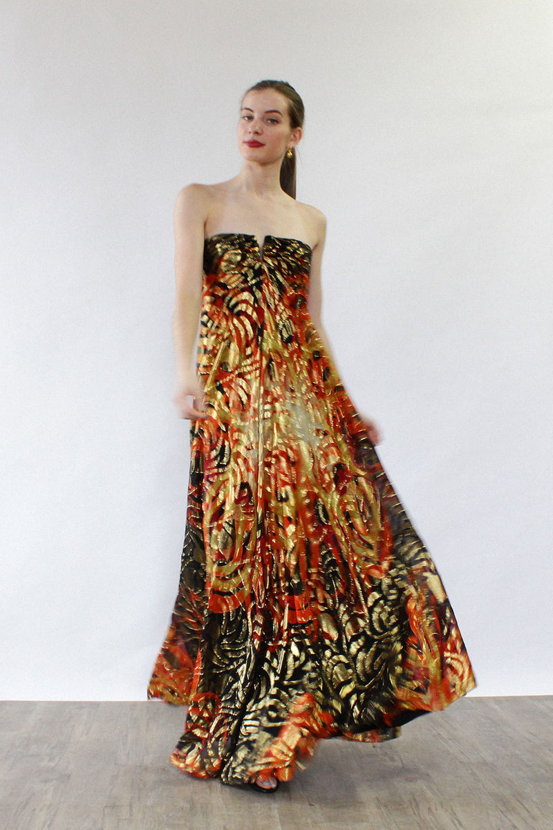 Fireball Silk Metallic Gown S/M