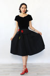 Rose Embellished Velvet Dress XS