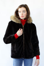 Brown Bear Faux Fur Hooded Coat S/M