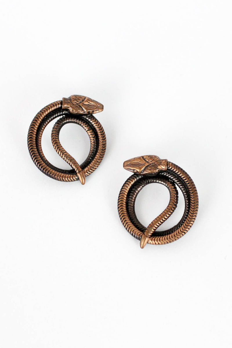 Copper Snake Coil Earrings