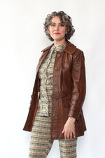 Oak Leather Belted Jacket M