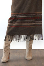 Rustic Fringe Blanket Skirt L/XL