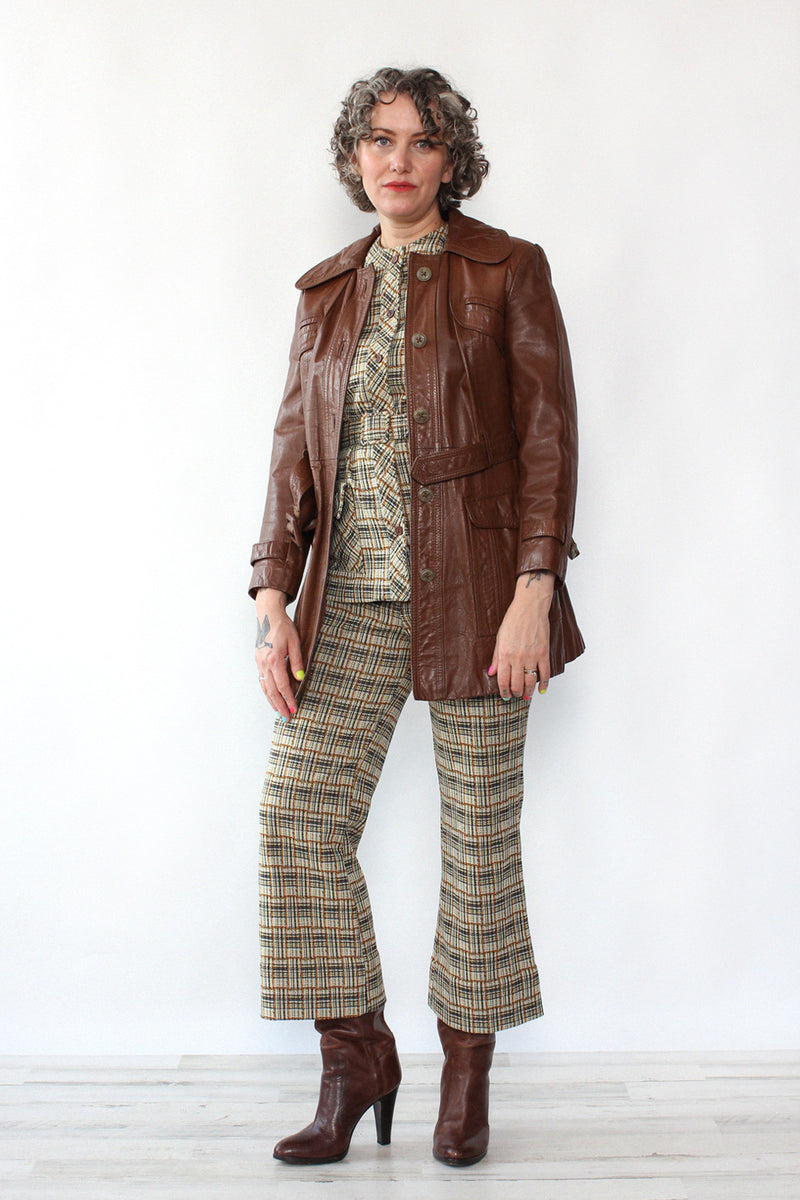 Oak Leather Belted Jacket M