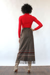 Rustic Fringe Blanket Skirt L/XL