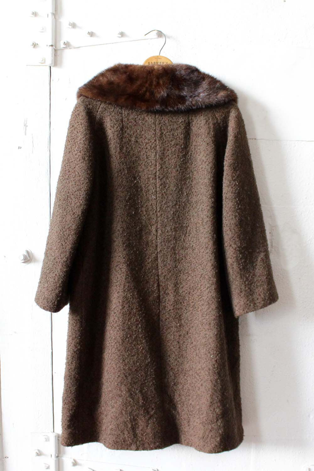 Mink Collar Boucle Coat M