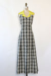 Plaid Taffeta Halter Maxi S/M