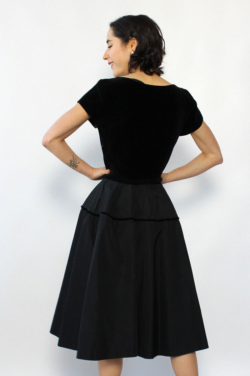 Rose Embellished Velvet Dress XS
