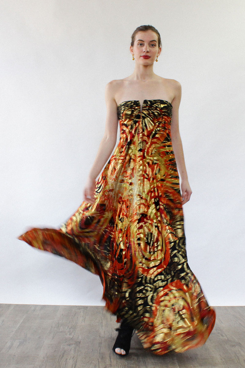 Fireball Silk Metallic Gown S/M