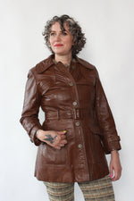 Oak Leather Belted Jacket M