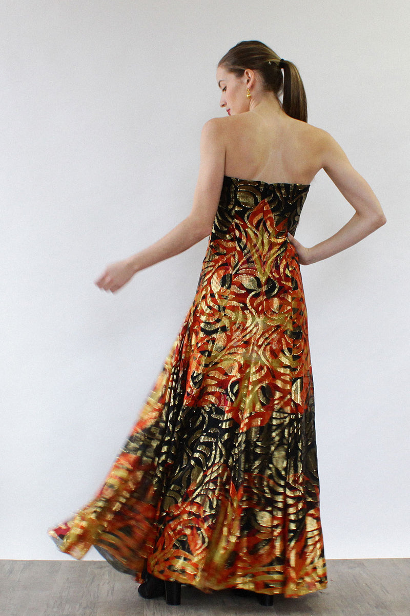 Fireball Silk Metallic Gown S/M