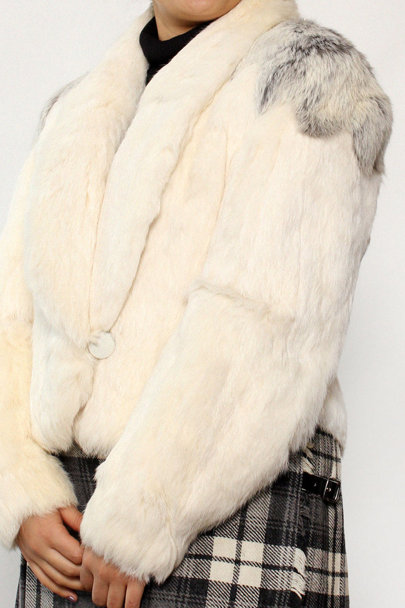 Two Tone Rabbit Fur Coat M