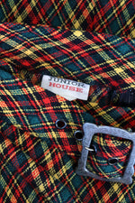Belted Plaid Maxi Skirt S/M