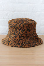 Leopard Print Leather Bucket Hat