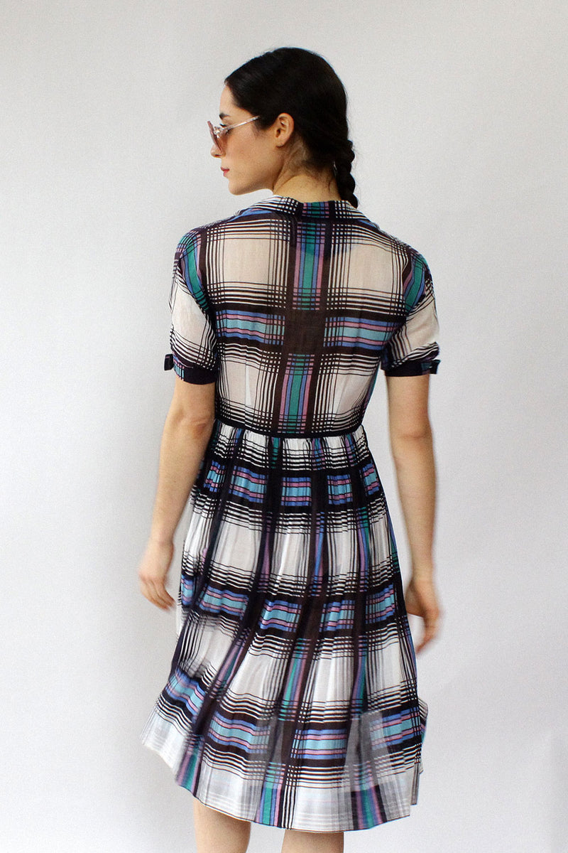 Ashley Sheer Plaid Dress XS