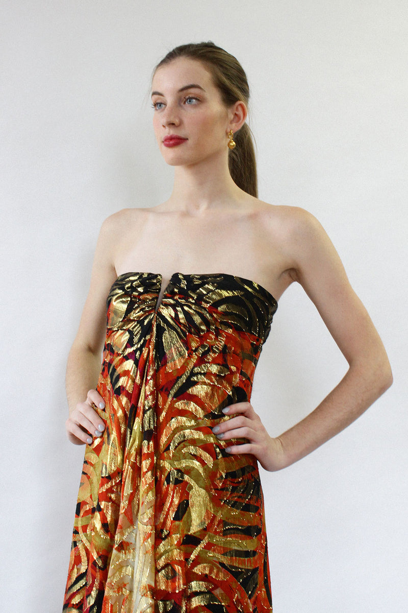 Fireball Silk Metallic Gown S/M