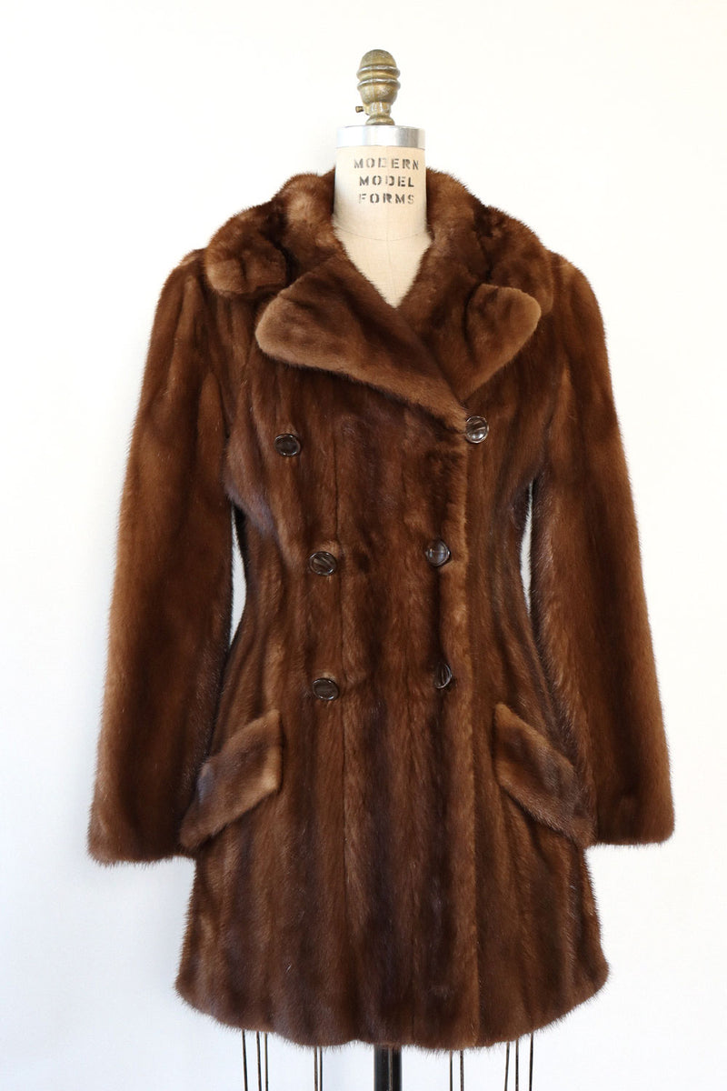 Mink Fur Peacoat M