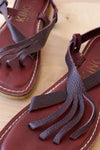Aubergine Leather Comb Sandals 9.5-10