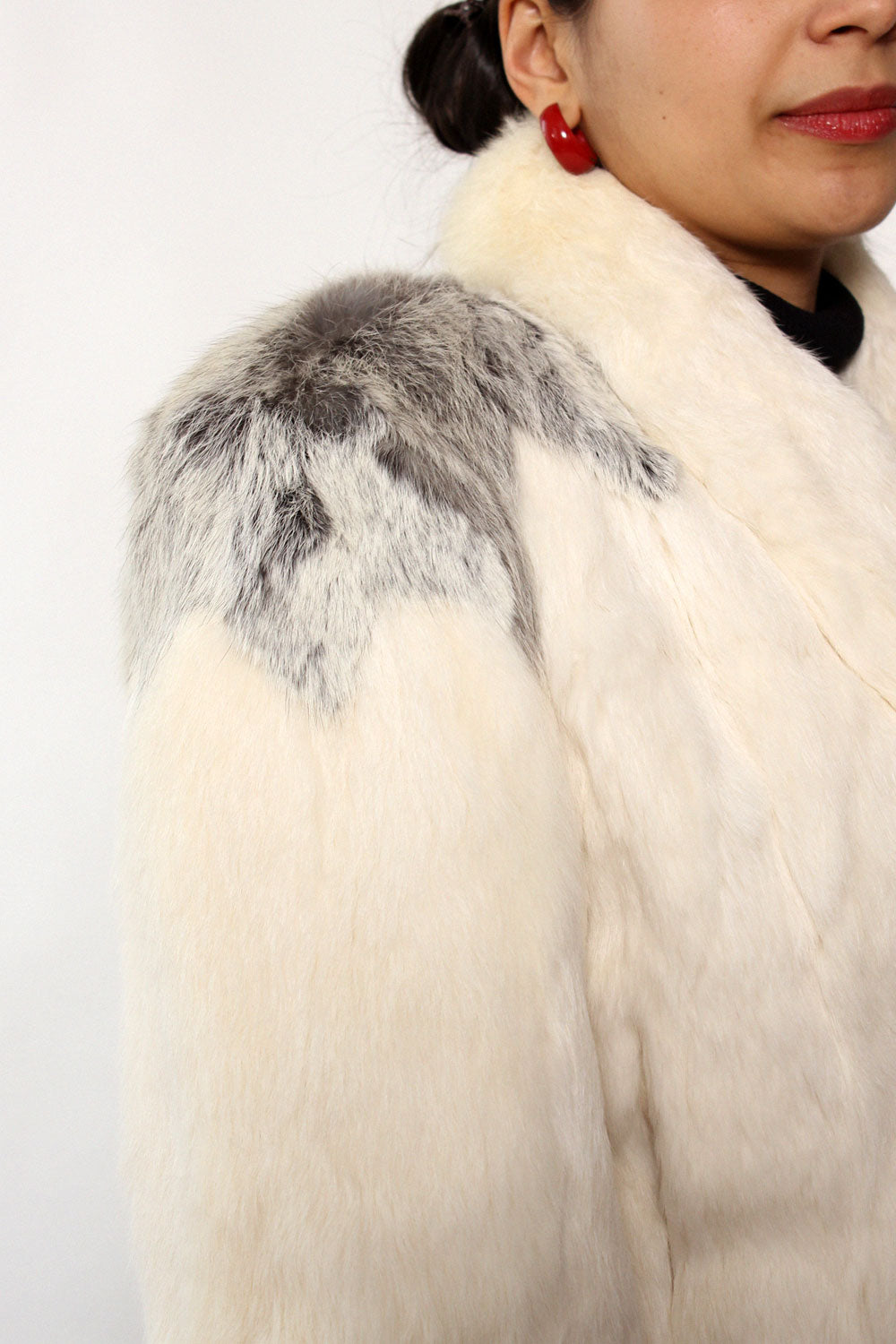 Two Tone Rabbit Fur Coat M