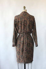 Forest Paisley Silk Dress S