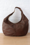 XL Circle Leather Hobo Bag