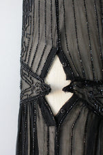 Beaded Silk Midnight In Paris Dress S