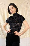 Velvet Burnout Mockneck Top S