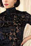 Velvet Burnout Mockneck Top S