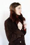 Heavy Suede Shearling Coat S