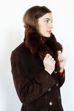 Heavy Suede Shearling Coat S