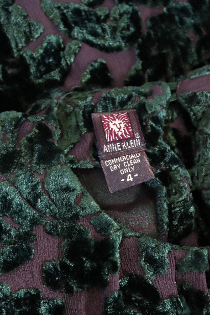 Anne Klein Ivy Velvet Burnout Dress XS/S