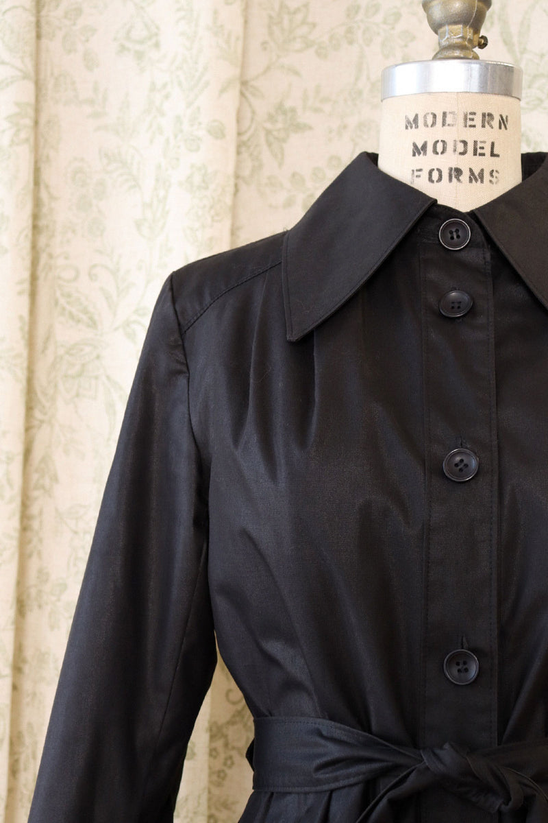 Polished Cotton Pleated Trench Coat S/M