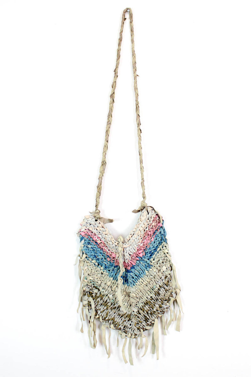 Knit Leather Crossbody Bag
