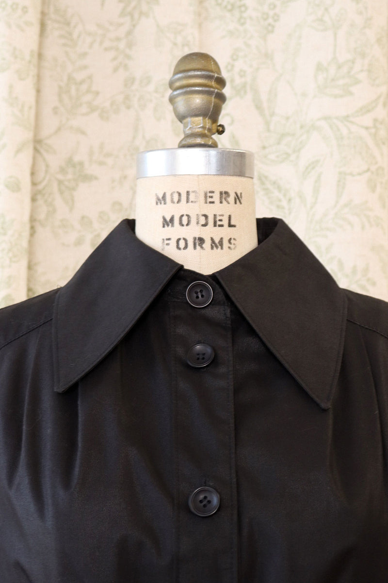 Polished Cotton Pleated Trench Coat S/M