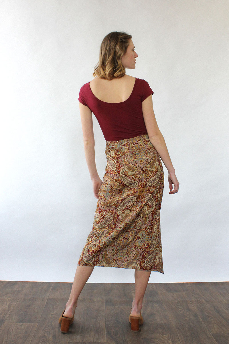 Ann Paisley Wrap Skirt M/L