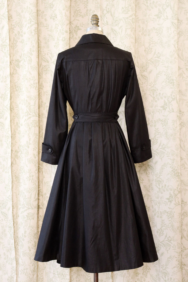Polished Cotton Pleated Trench Coat S/M