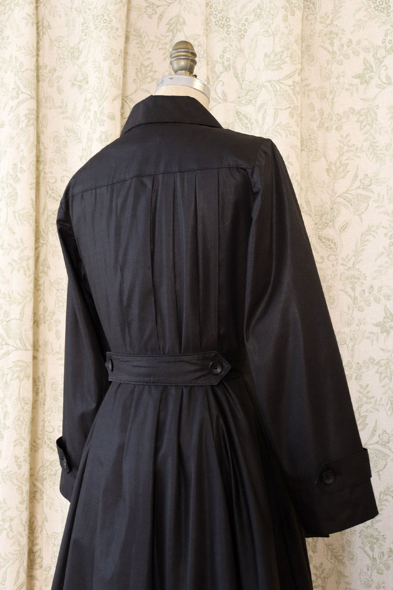 Polished Cotton Pleated Trench Coat S/M