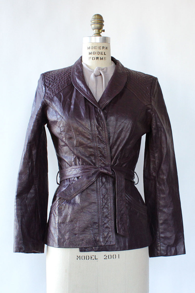 Francesca Purple Leather Jacket XS/S