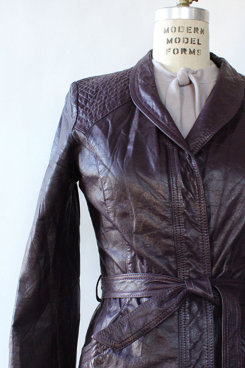 Francesca Purple Leather Jacket XS/S