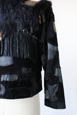 Embellished Warrior Leather Coat M