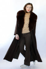 Cocoa Fox Fur Cashmere Coat M
