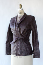 Francesca Purple Leather Jacket XS/S