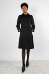 Quilted Black Floral 1960s Coat XS/S