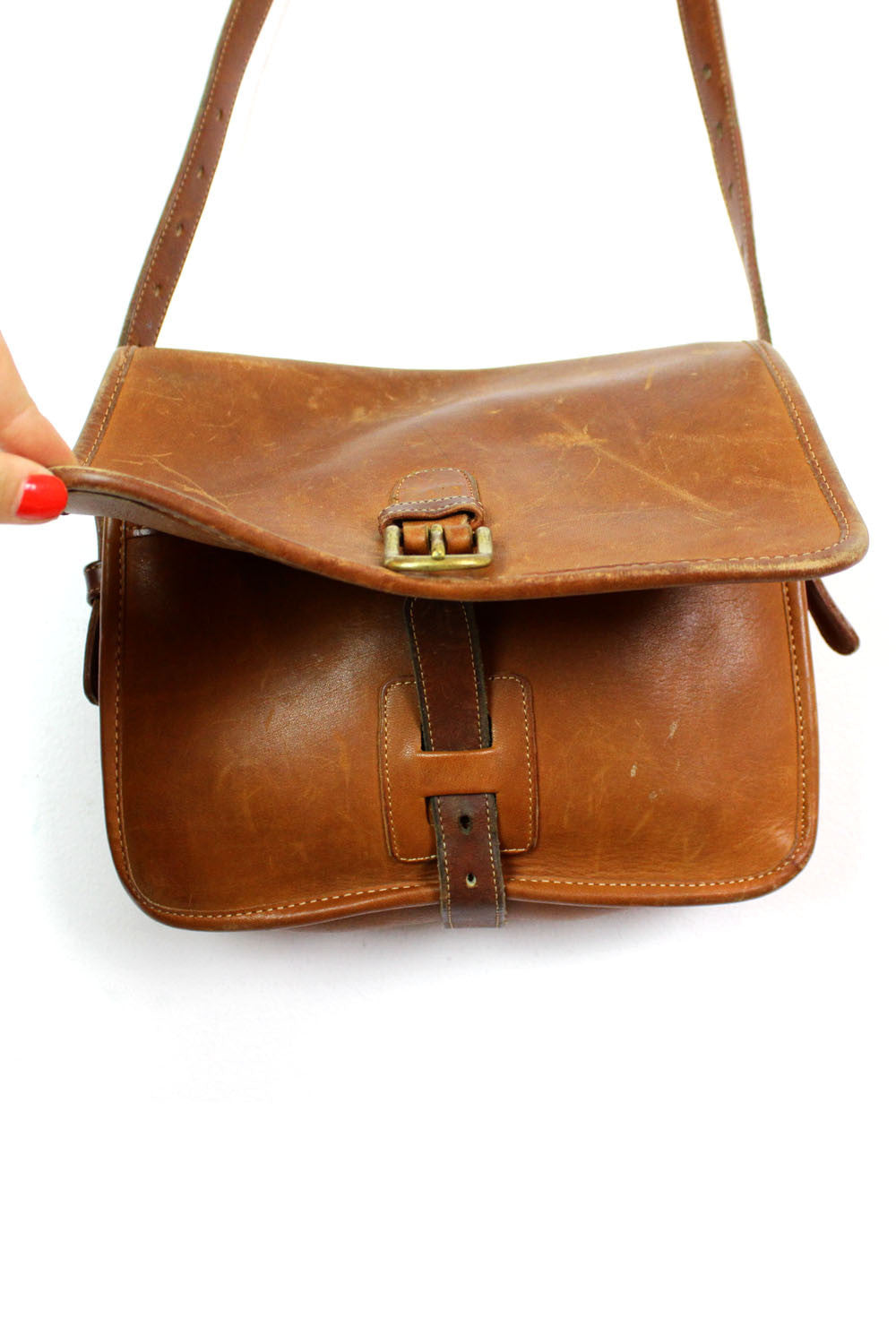 Coach 1970s distressed chestnut satchel bag